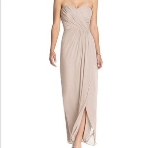 After Six Strapless Draped Chiffon Maxi Dress